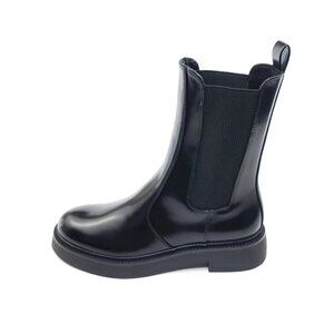 ZARA Chelsea Boots Pull On Black Faux Leather Womens Size EUR 40/US 9